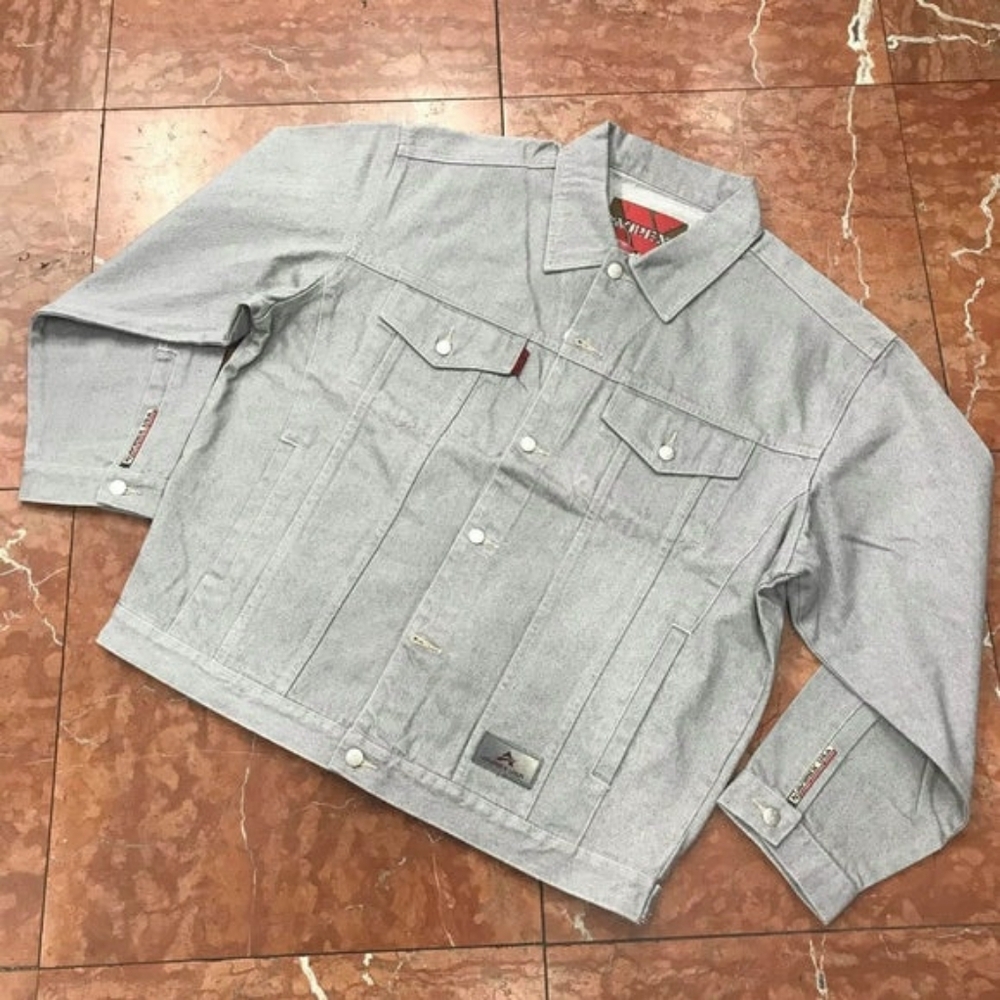 Men's Avirex Lt Grey Casual Denim Jacket NWT - Picture 1 of 2